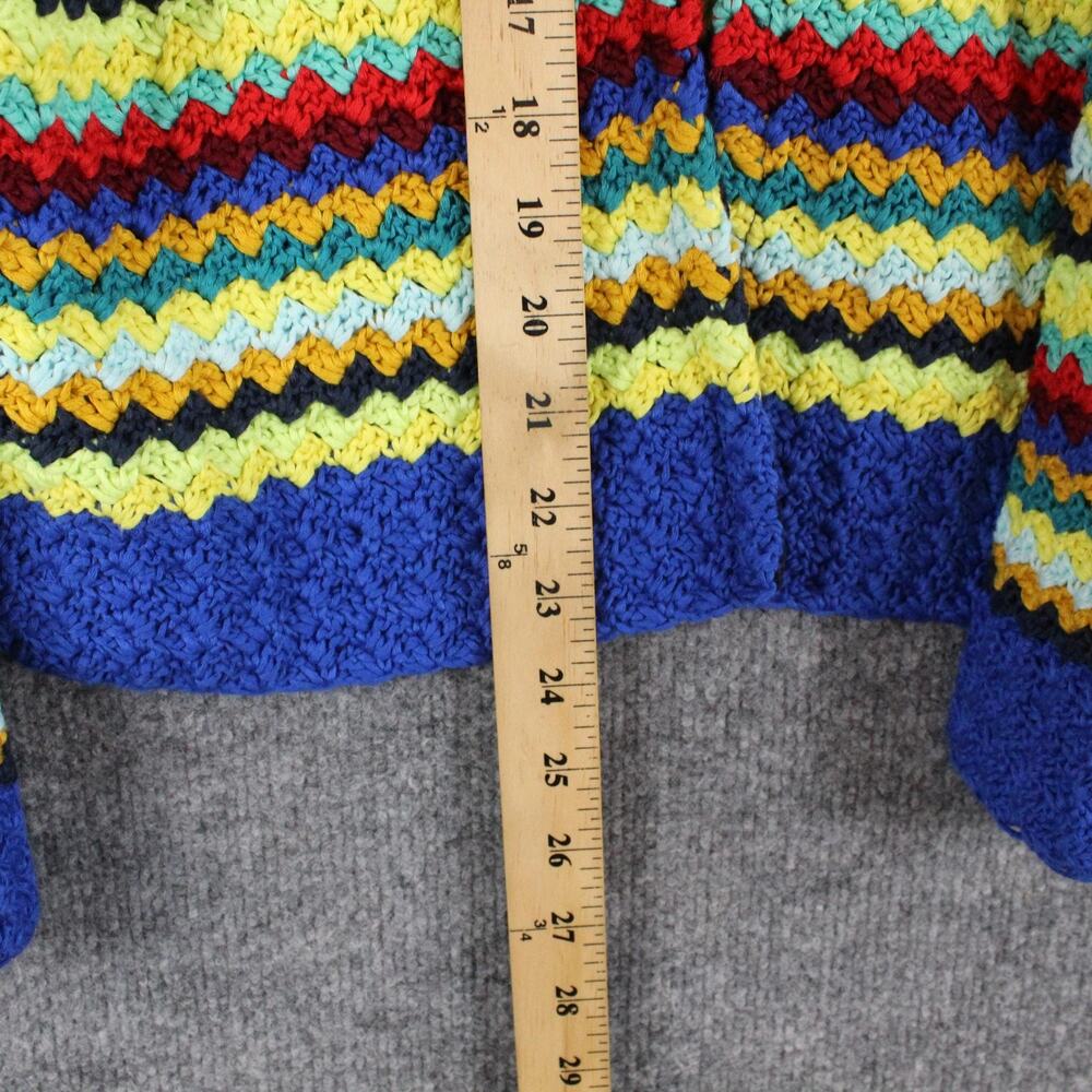 Moth Multicolor Crochet Stripe Cardigan - Blue, Pink, Yellow, Green, Brown - Picture 13 of 15